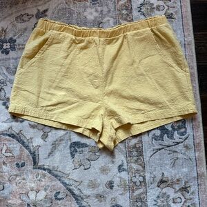 NWOT O’Neill Shorts Yellow Cotton Stretch Waist Shorts Size Large